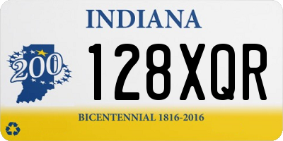IN license plate 128XQR
