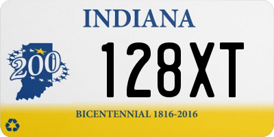 IN license plate 128XT