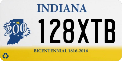 IN license plate 128XTB