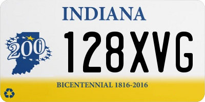 IN license plate 128XVG