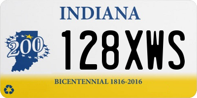 IN license plate 128XWS