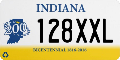 IN license plate 128XXL