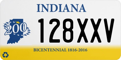 IN license plate 128XXV