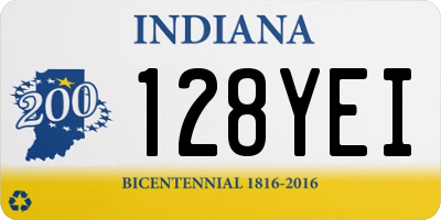 IN license plate 128YEI