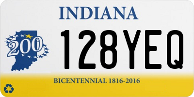 IN license plate 128YEQ