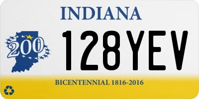 IN license plate 128YEV