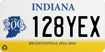 IN license plate 128YEX