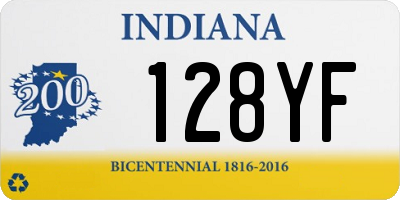 IN license plate 128YF