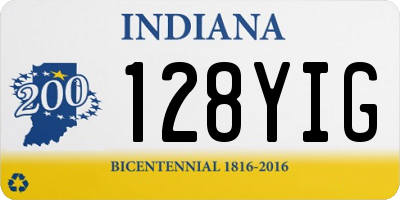 IN license plate 128YIG