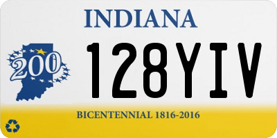 IN license plate 128YIV