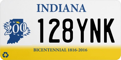 IN license plate 128YNK