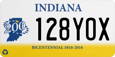 IN license plate 128YOX