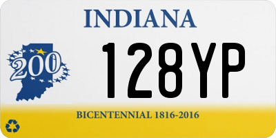 IN license plate 128YP