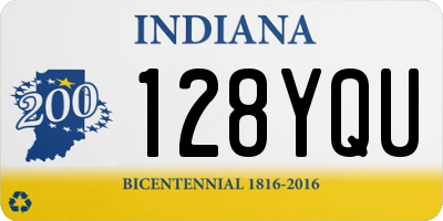 IN license plate 128YQU