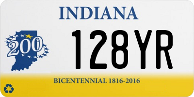 IN license plate 128YR