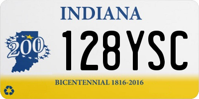 IN license plate 128YSC