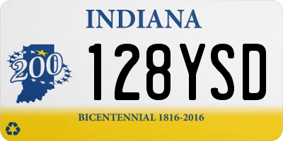 IN license plate 128YSD