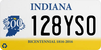 IN license plate 128YSO