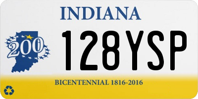 IN license plate 128YSP
