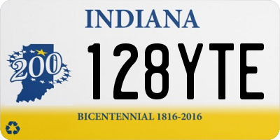 IN license plate 128YTE