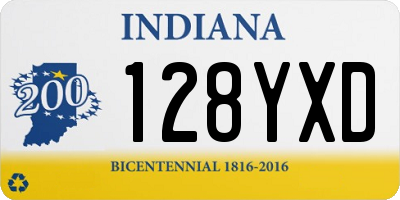 IN license plate 128YXD