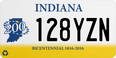 IN license plate 128YZN