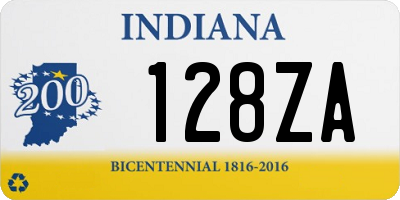 IN license plate 128ZA