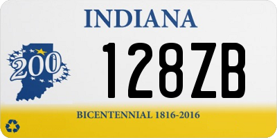 IN license plate 128ZB