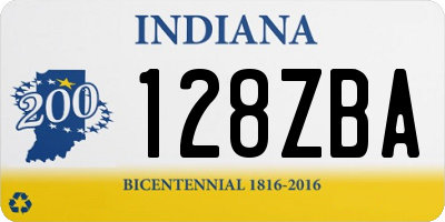 IN license plate 128ZBA
