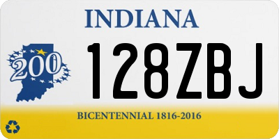 IN license plate 128ZBJ