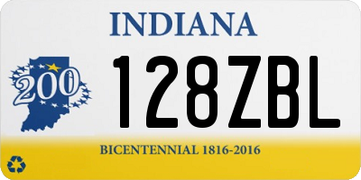 IN license plate 128ZBL