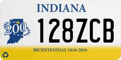 IN license plate 128ZCB