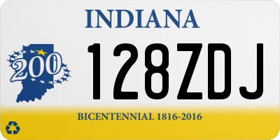 IN license plate 128ZDJ