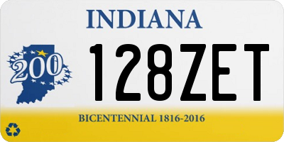 IN license plate 128ZET