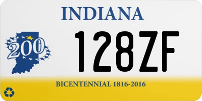 IN license plate 128ZF