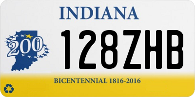 IN license plate 128ZHB