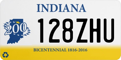 IN license plate 128ZHU