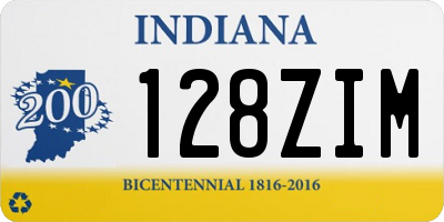 IN license plate 128ZIM