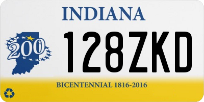 IN license plate 128ZKD
