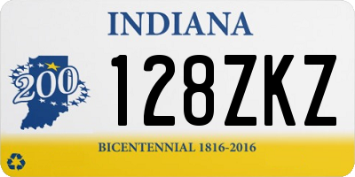 IN license plate 128ZKZ