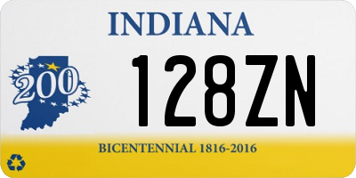 IN license plate 128ZN