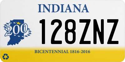 IN license plate 128ZNZ