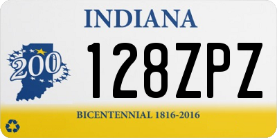 IN license plate 128ZPZ