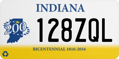 IN license plate 128ZQL