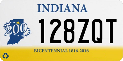 IN license plate 128ZQT
