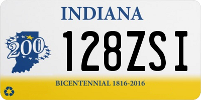 IN license plate 128ZSI