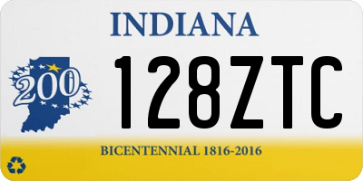 IN license plate 128ZTC