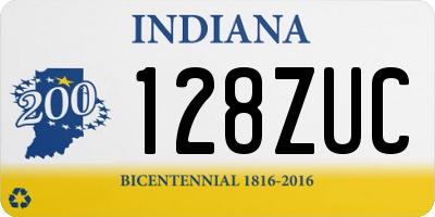 IN license plate 128ZUC