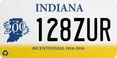 IN license plate 128ZUR