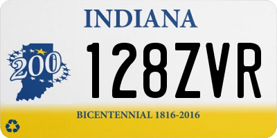 IN license plate 128ZVR